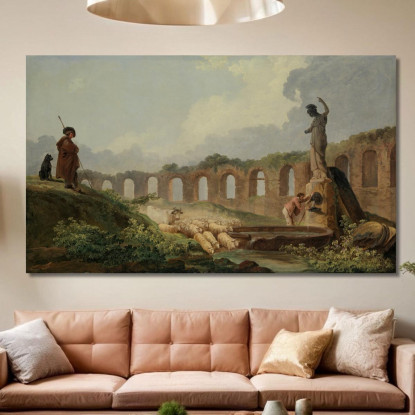 Acquedotto In Rovina Hubert Robert hrb20 quadro stampato su tela