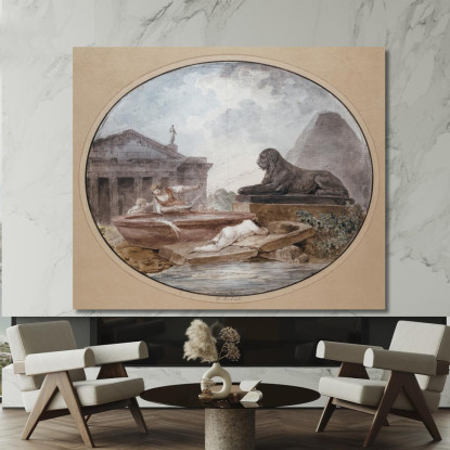 Capriccio Architettonico Hubert Robert hrb23 quadro stampato su tela