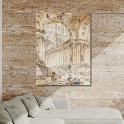 Composizione Architettonica Con Portico Hubert Robert hrb24 quadro stampato su tela