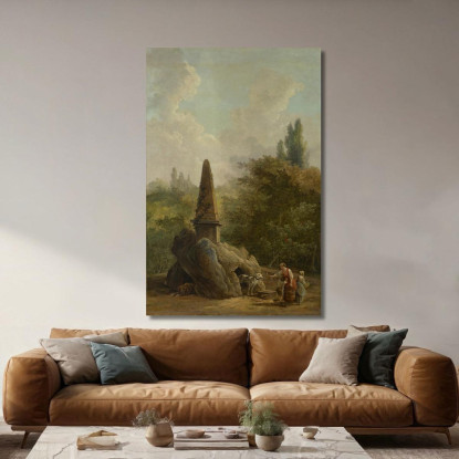 Monumento Del Giardino Hubert Robert hrb38 quadro stampato su tela