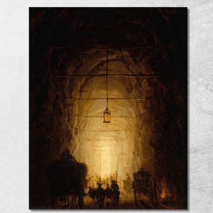 La Grotta Di Pausilippe Hubert Robert hrb53 quadro stampato su tela