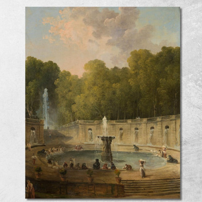 Lavandaie In Un Parco Hubert Robert hrb62 quadro stampato su tela