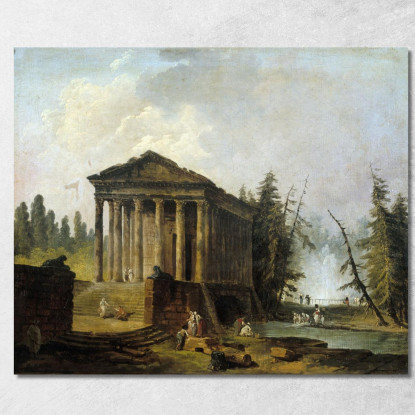 L'Antico Tempio Hubert Robert hrb68 quadro stampato su tela