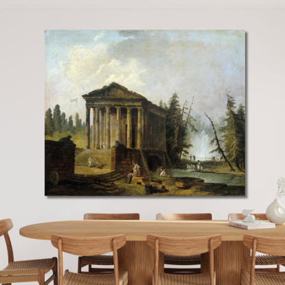 L'Antico Tempio Hubert Robert hrb68 quadro stampato su tela