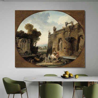 Il Trogolo Hubert Robert hrb70 quadro stampato su tela