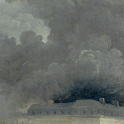 L'Incendio Dell'Opera Visto Dai Giardini Del Palais-Royal Hubert Robert hrb74 quadro stampato su tela