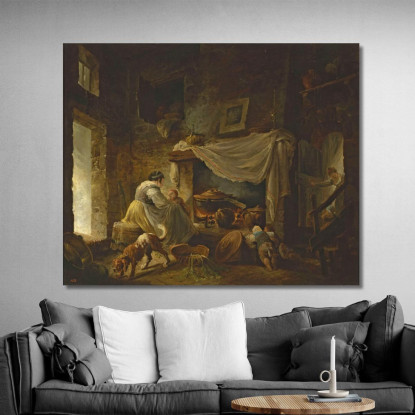 Cucina Contadina In Rovina Cucina Italiana Hubert Robert hrb77 quadro stampato su tela