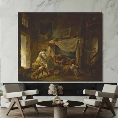 Cucina Contadina In Rovina Cucina Italiana Hubert Robert hrb77 quadro stampato su tela