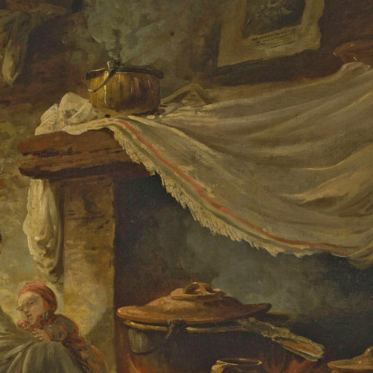 Cucina Contadina In Rovina Cucina Italiana Hubert Robert hrb77 quadro stampato su tela