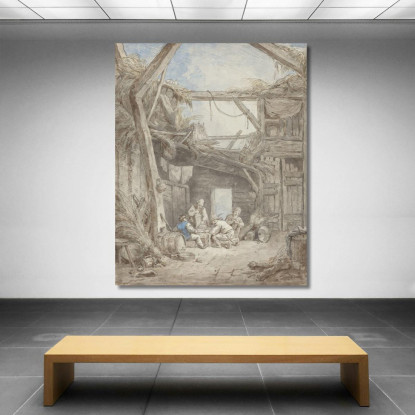 Fattoria In Rovina Hubert Robert hrb83 quadro stampato su tela