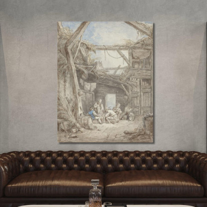 Fattoria In Rovina Hubert Robert hrb83 quadro stampato su tela